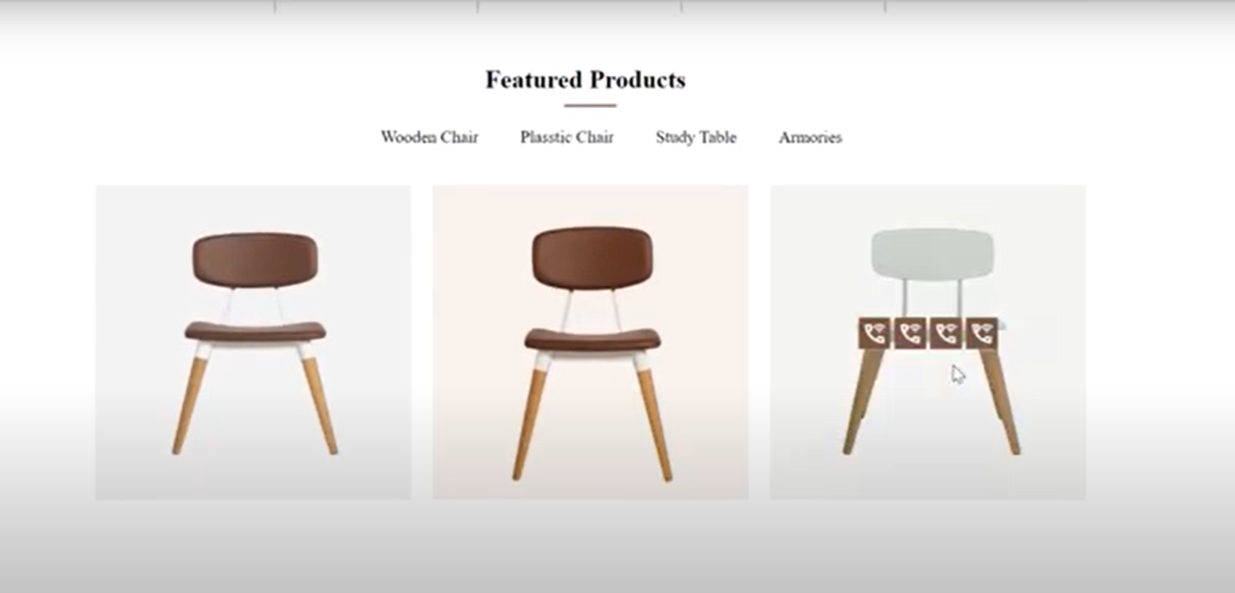 Website for a furniture company